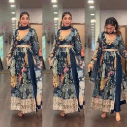 Beautiful sequence work top pant dupatta set